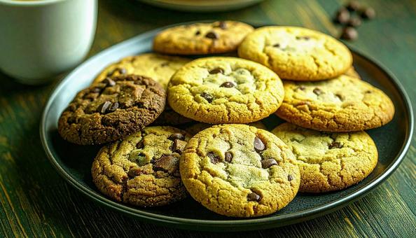 クッキー盛り合わせとコーヒー クッキー盛り合わせとコーヒーの写真