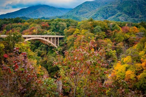 宮城県　鳴子峡の秋の風景 宮城,宮城県,大崎市の写真素材