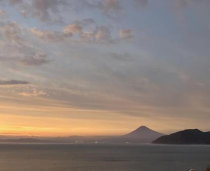 富士山と夕焼け 夕焼け雲,富士山,夕方の写真素材