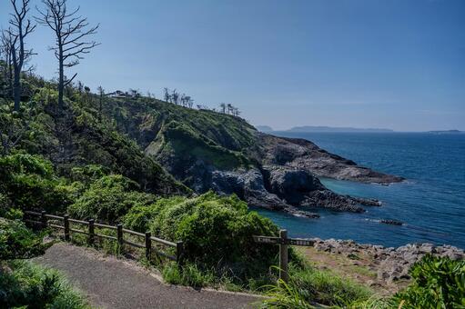夏の七ツ釜散策 七ツ釜,玄海国定公園,景勝地の写真素材