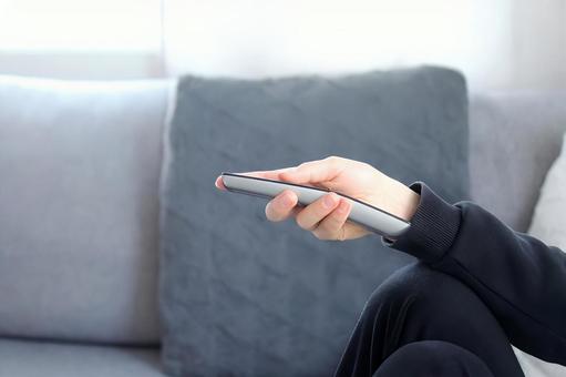 Photo, remote controller, put on, tv set, 