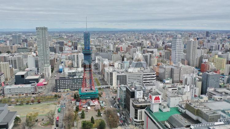 テレビ塔の風景 さっぽろテレビ塔,街並み,町並みの写真素材