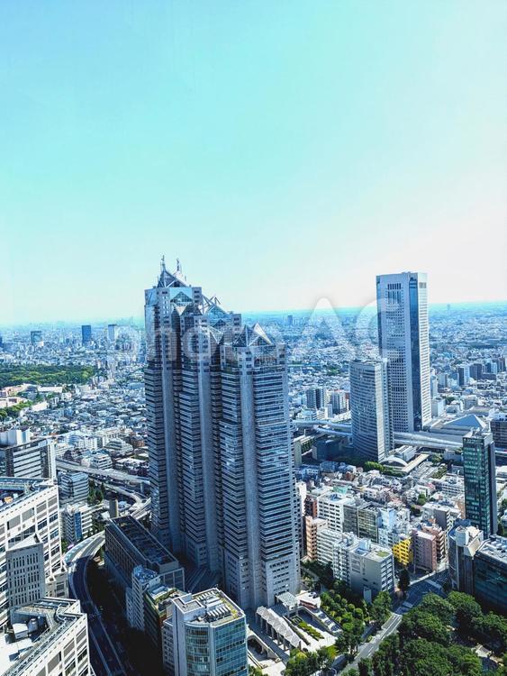 新宿パークタワー周辺の街並み 新宿パークタワー,新宿,東京の写真素材