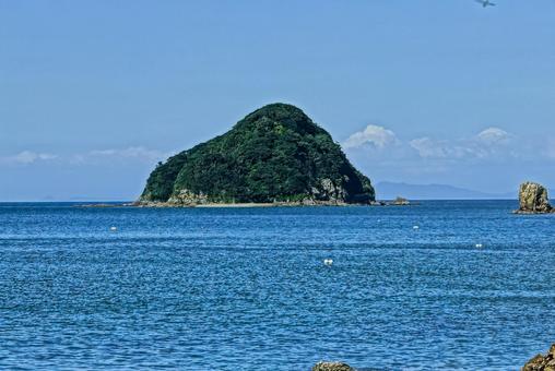Photo, sea, horizontal line, island, 