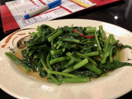 台湾の食堂 本場の青菜炒め 台湾の食堂 本場の青菜炒め 台北,グルメ,美味しいの写真素材