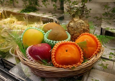 果物の篭盛り② 果物,秋,おいしいの写真素材