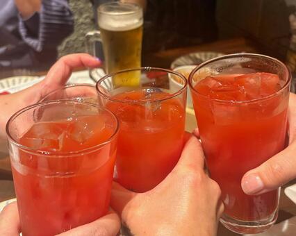 女子会の乾杯 女子会,乾杯,ドリンクの写真素材