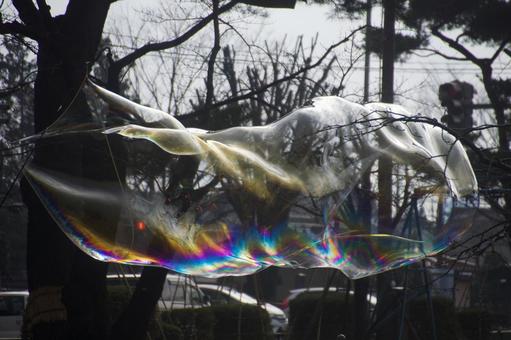 大きなシャボン玉 大きなシャボン玉の写真