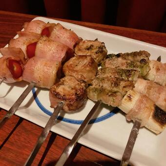 焼き物セット 串焼き,やきとり,焼鳥の写真素材