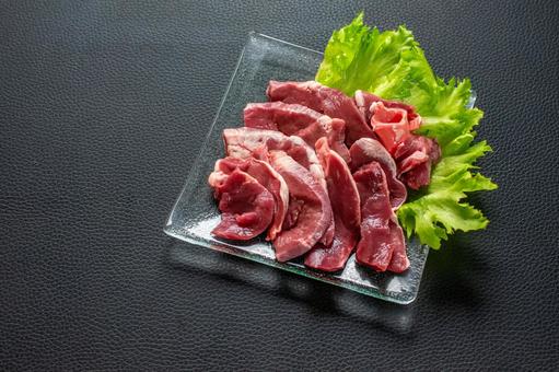 猪ハツのカット盛り付け イノシシ,猪肉,心臓の写真素材