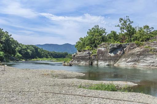 長瀞の河原 長瀞,荒川,河原の写真素材