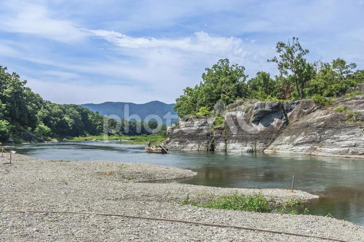 長瀞の河原 長瀞,荒川,河原の写真素材