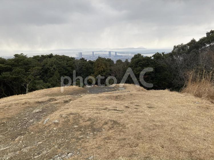 三日月山山頂からの景色@久山町山田3 三日月山,久山町,山頂の写真素材