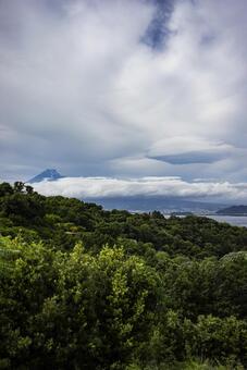 初夏の沼津市西浦地区からみた富士山 富士山,沼津,西浦の写真素材