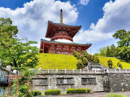 成田山新勝寺 西洋庭園から見る平和大塔 成田山新勝寺 西洋庭園から見る平和大塔の写真