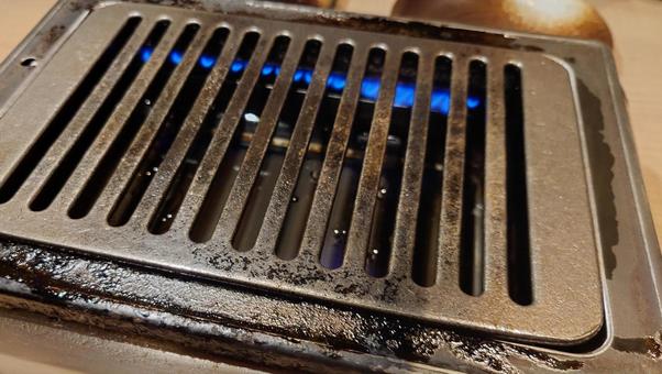 Photo, bbq house, smokeless roaster, grilled meat, 