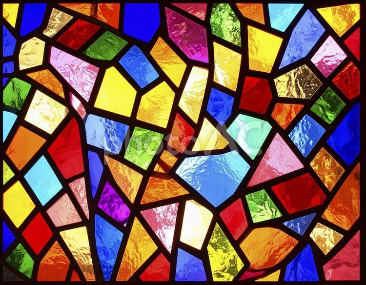 ステンドグラス　背景　AI生成画像 ステンドグラス,ガラス,模様の写真素材