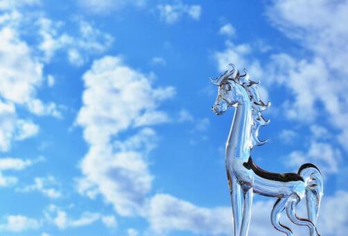 年賀状2026午年の素材_ガラスの馬1 年賀状,2026,午年の写真素材