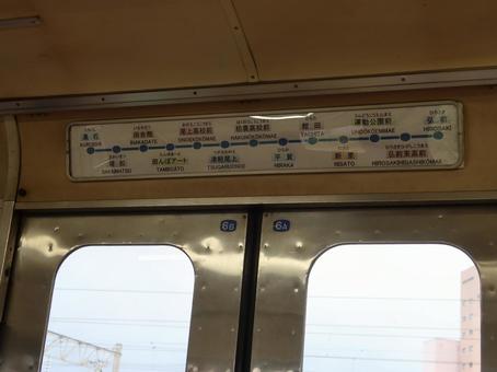 弘南鉄道弘南線 7000系  弘南鉄道弘南線,7000系,路線図の写真素材