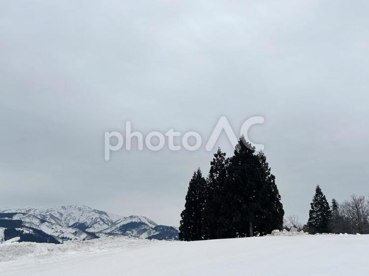 冬の風景 1 冬,雪,山の写真素材