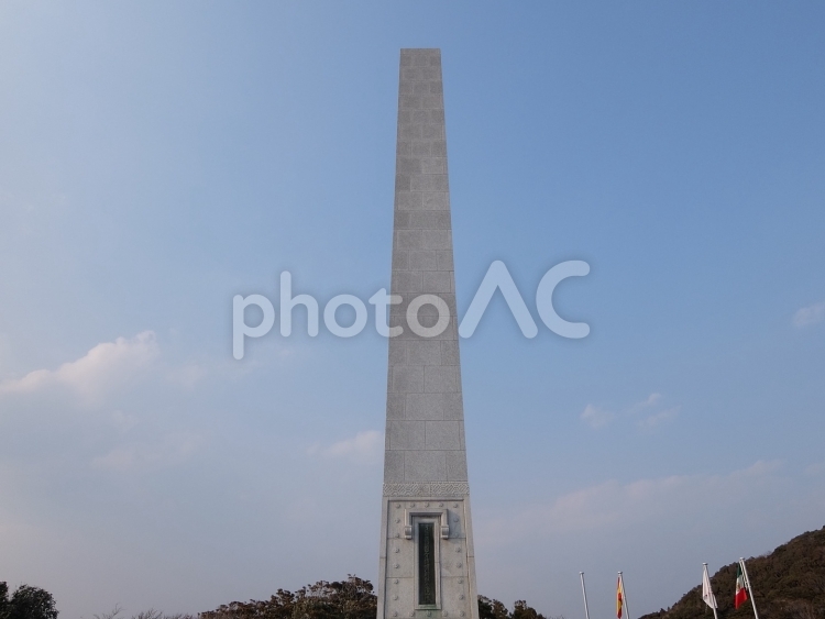 房総半島、外房、御宿の石碑 石碑,無人,空の写真素材