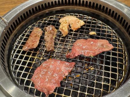 焼肉 ハラミ,タン塩,塩タンの写真素材