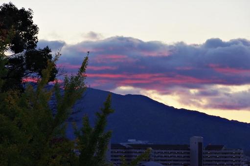 秋のたそがれの風景 秋のたそがれの風景の写真