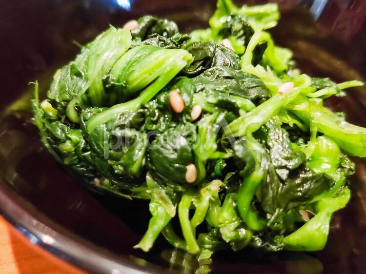 ほうれん草のナムル ナムル,ほうれん草,おひたしの写真素材