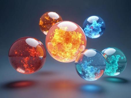 綺麗なデザインののガラス玉の写真