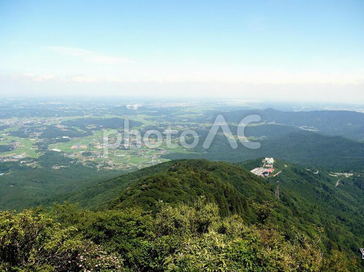 筑波山・女体山頂上からの風景 筑波山,女体山,山頂の写真素材