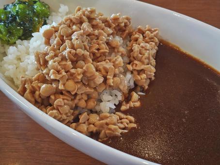 納豆カレーのアップ 納豆カレーのアップ カレー,納豆,curryの写真素材
