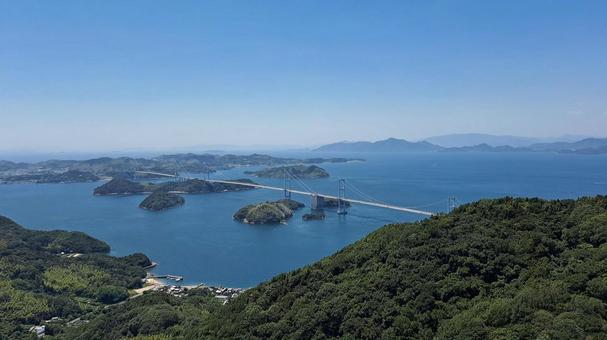 養老山展望公園からの景色 養老山展望公園からの景色 養老山展望公園,養老山,来島海峡の写真素材