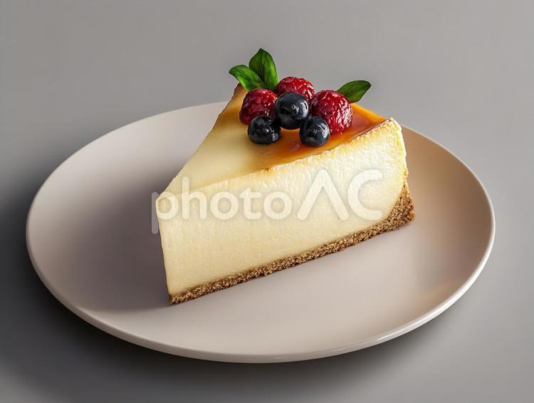 ベリーが乗ったチーズケーキ チーズケーキ,スイーツ,デザートの写真素材