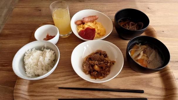 バイキングモーニング バイキングモーニング バイキングモーニング,朝食,ビジネスホテルの写真素材
