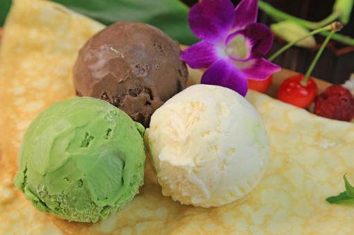 Photo, ice cream, ice, matcha, 