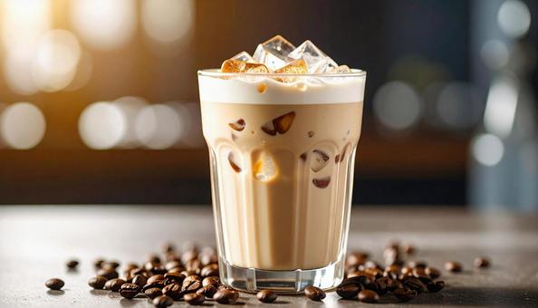 カフェのアイスカフェラテ カフェのアイスカフェラテ アイスコーヒー,カフェオレ,アイスの写真素材
