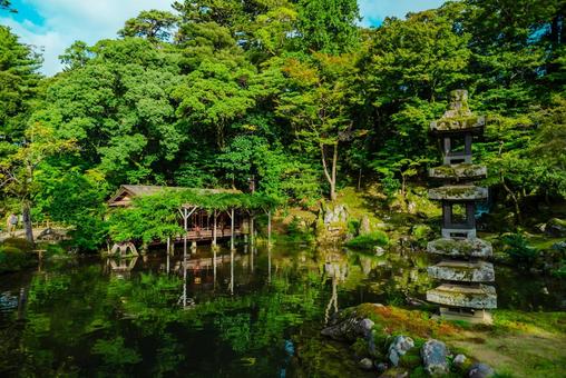 【石川】兼六園 文化財指定庭園 石川,兼六園,金沢の写真素材