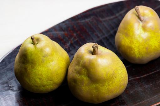 山形県産のラフランス ラフランス,洋梨,秋の写真素材