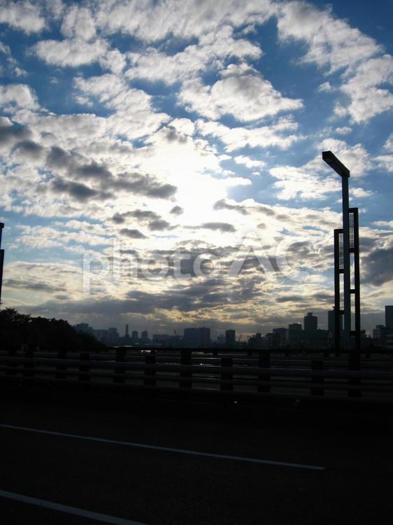 夕暮れ前の空 風景,自然,空の写真素材