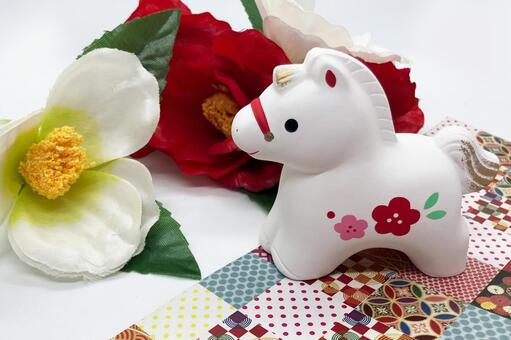 年賀状素材 午 年賀状,午,干支の写真素材