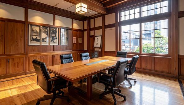 重厚感のある会議室の写真