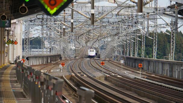 新幹線 新幹線,e2系,流し撮りの写真素材