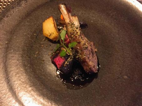 Photo, meat, course meal, fashionable, 