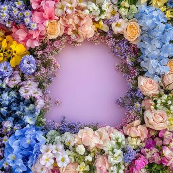花のフレーム 花のフレームの写真