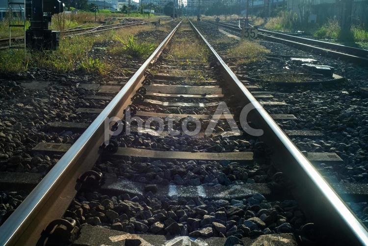 横浜散歩 線路,鉄道,風景の写真素材