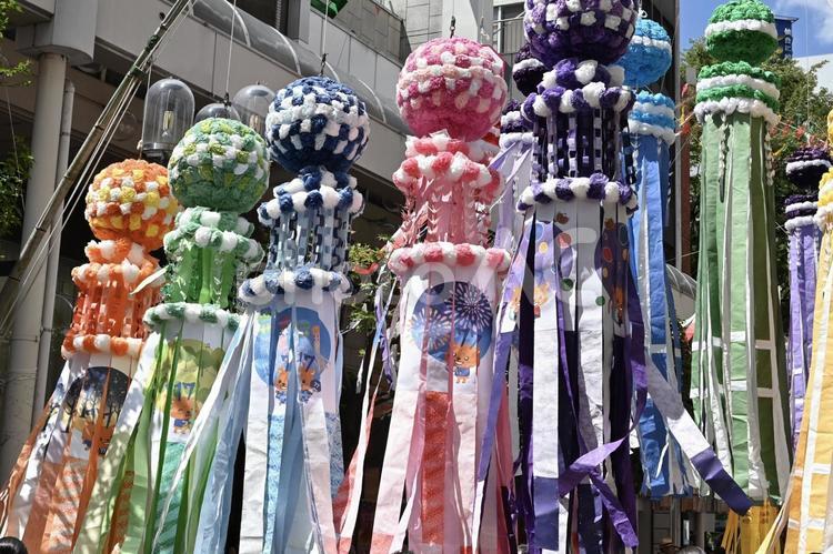 仙台七夕　一番町の飾り 仙台,七夕,祭りの写真素材