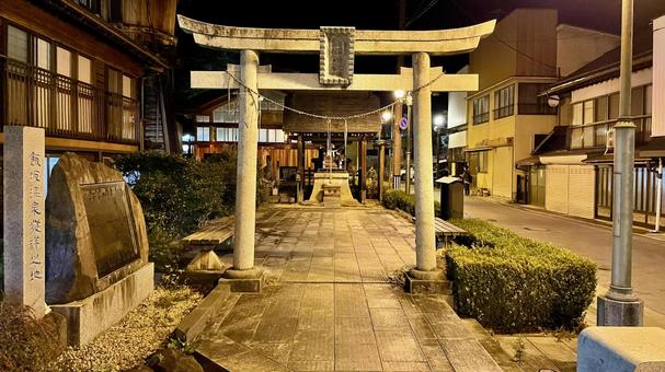 鳥居 鳥居 飯坂温泉,街並み,温泉街の写真素材
