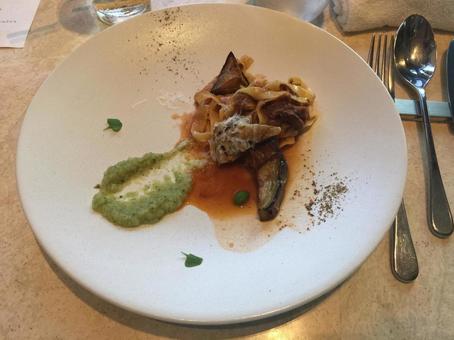 ナスとパスタの写真