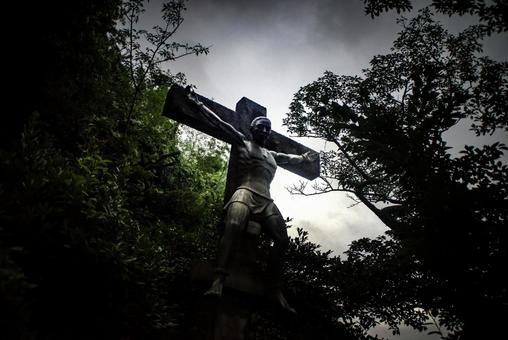 Photo, cross, dozaki catholic church, dozaki, 