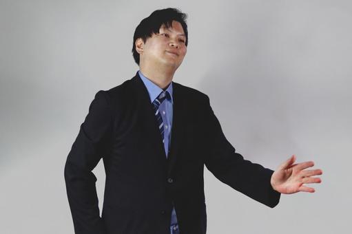 Photo, businessman, man in a suit, resigned face, 